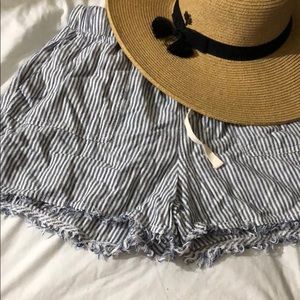 Blue and white stripped shorts